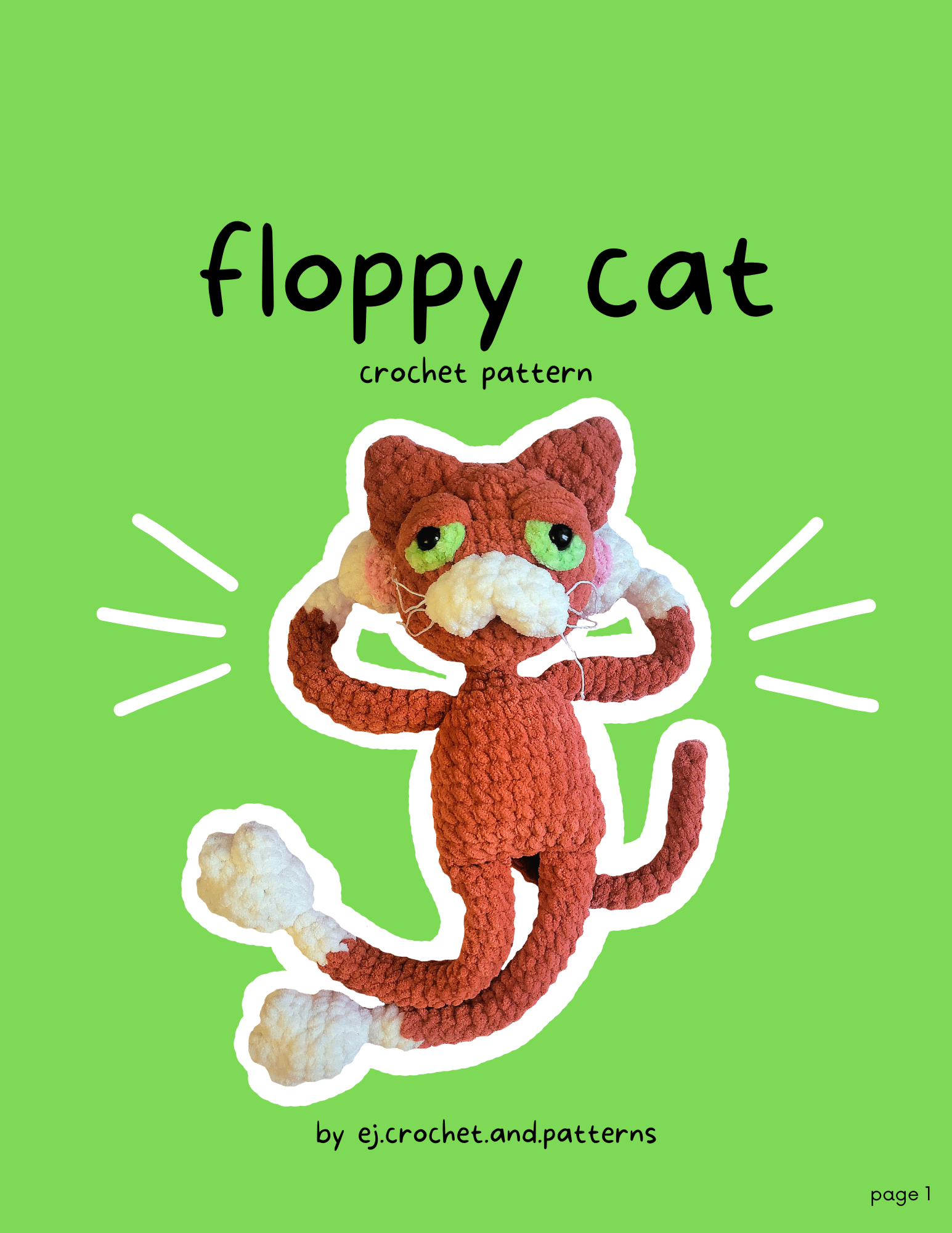floppy cat – pdf crochet pattern