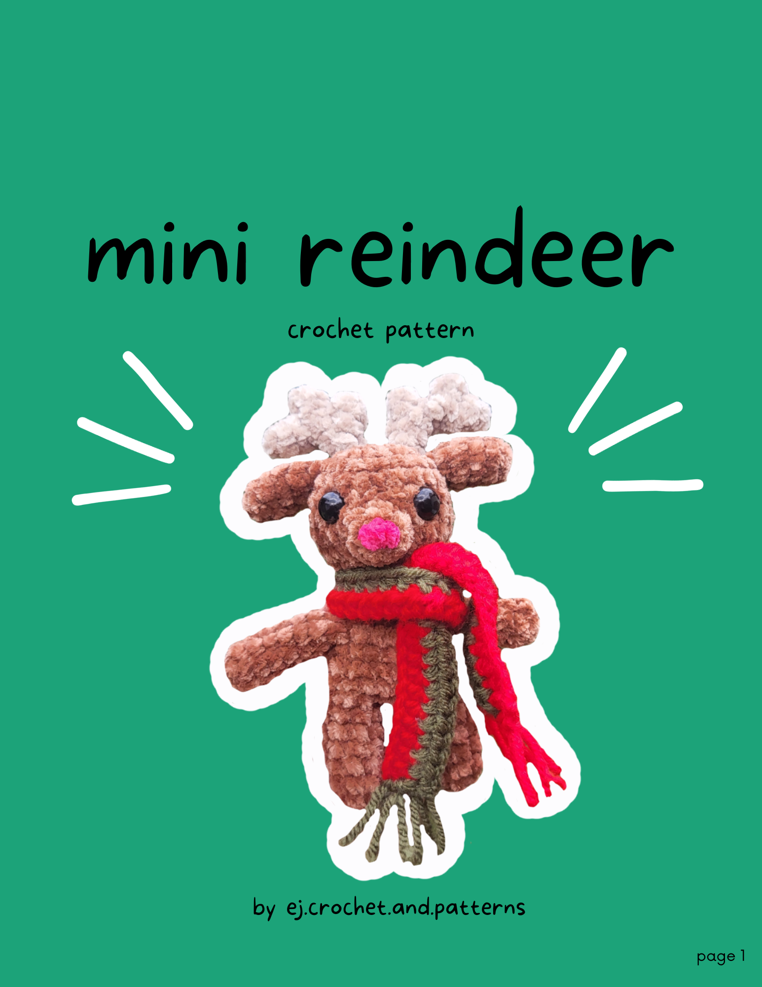 mini reindeer – pdf crochet pattern