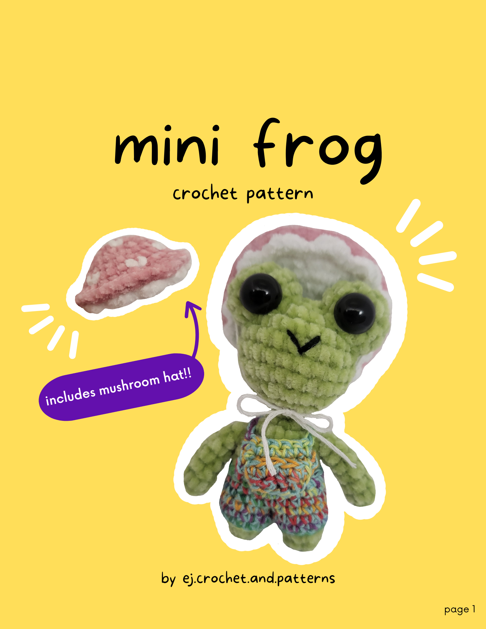 mini frog – pdf crochet pattern
