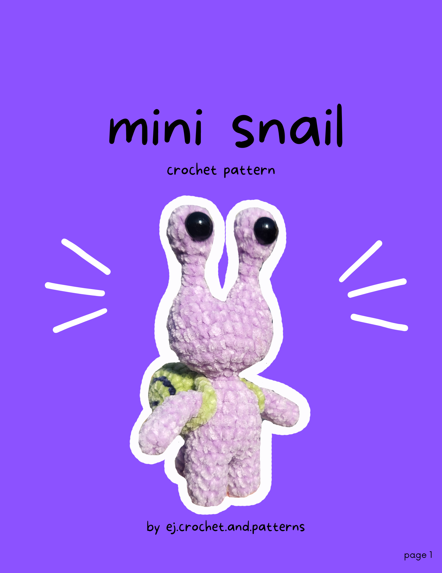 mini snail – pdf crochet pattern