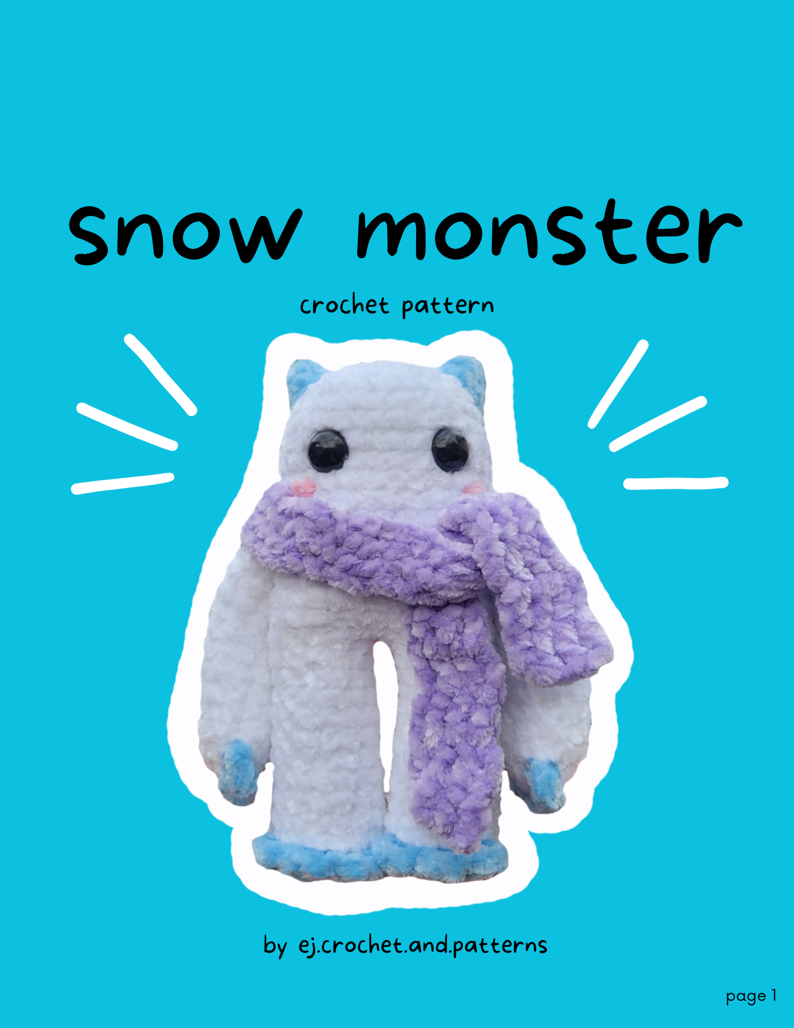 snow monster/yeti – pdf crochet pattern