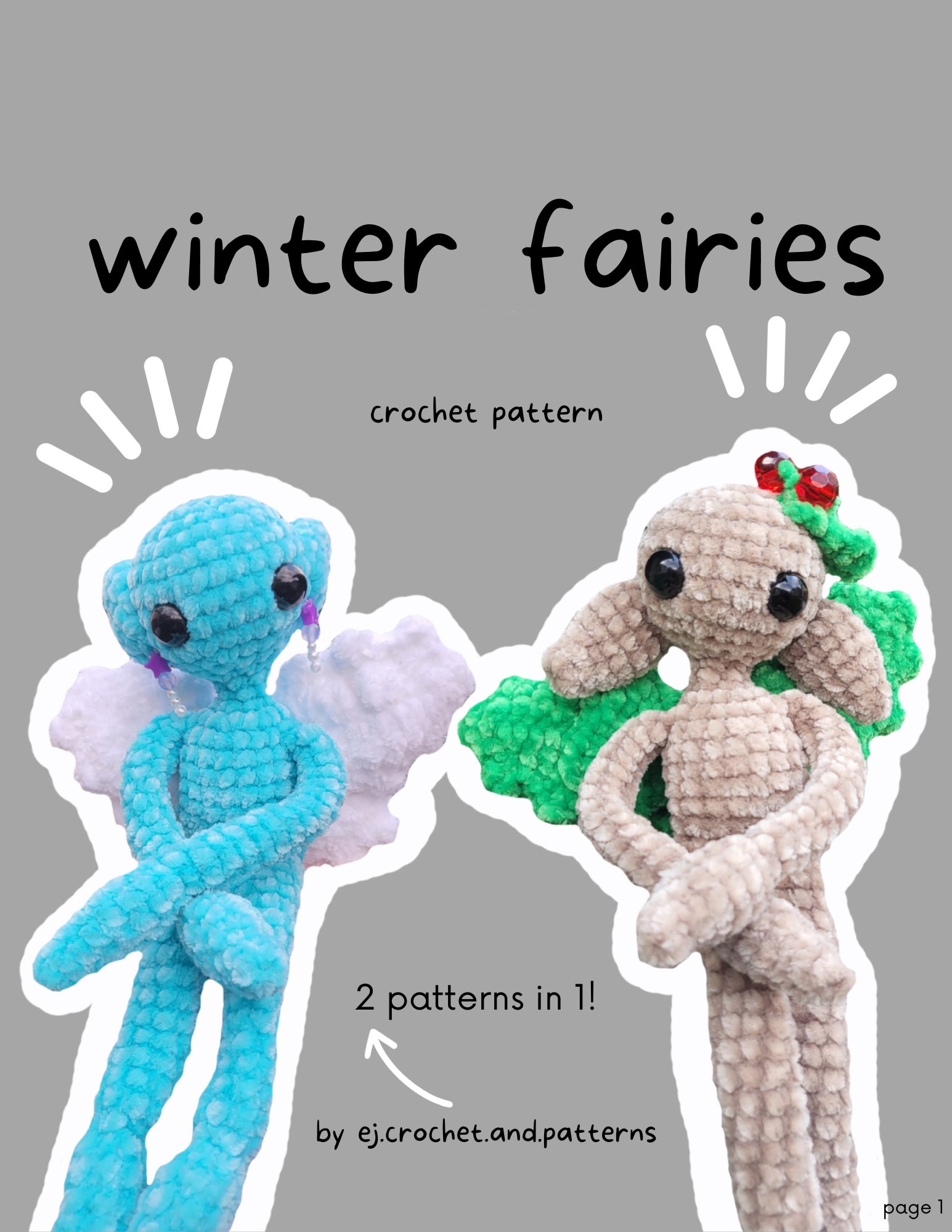 winter fairies – pdf crochet pattern