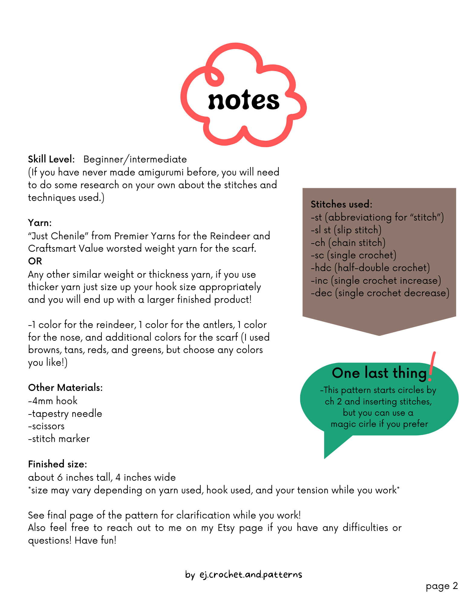 mini reindeer – pdf crochet pattern - Image 5