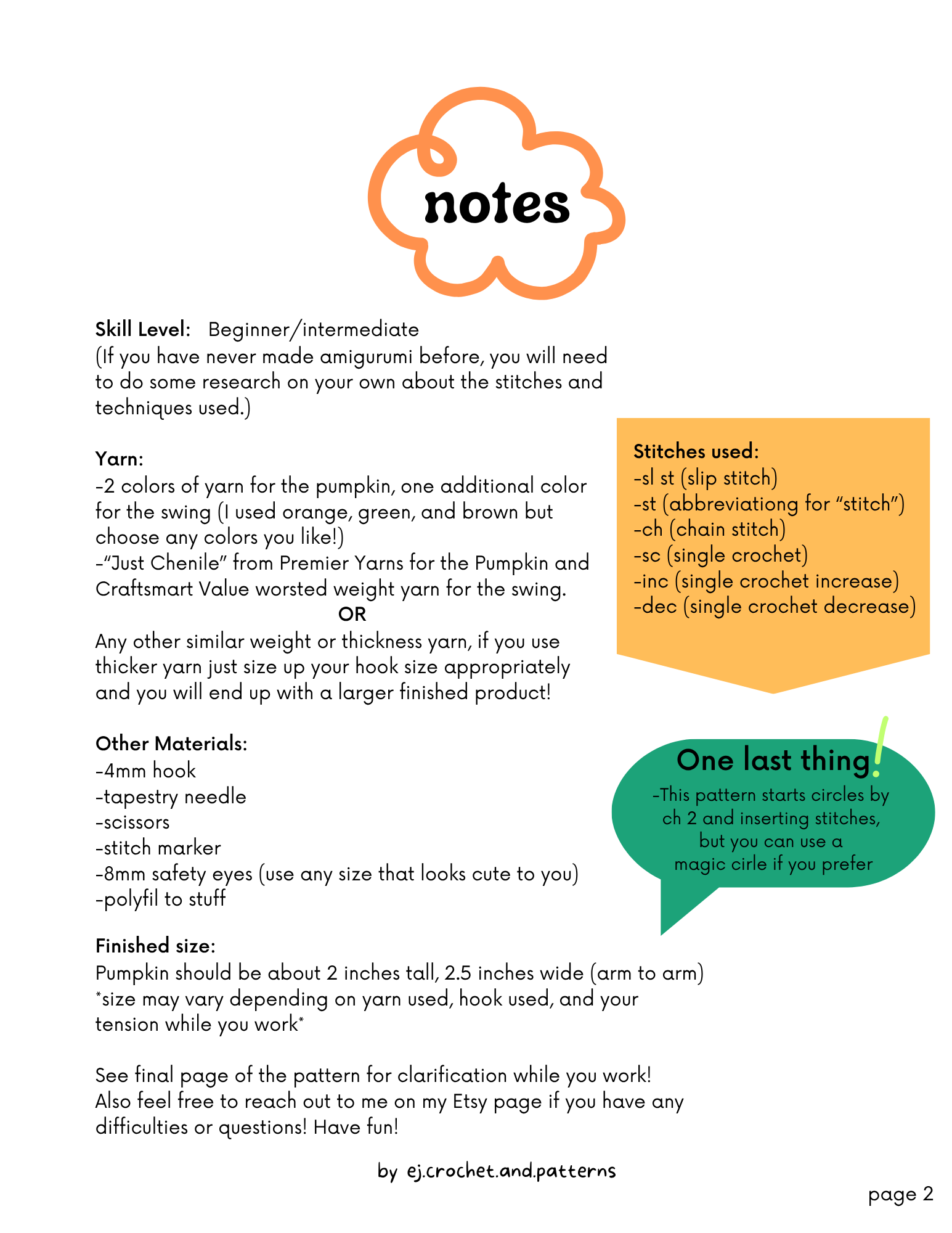 pumpkin on a swing – pdf crochet pattern - Image 4