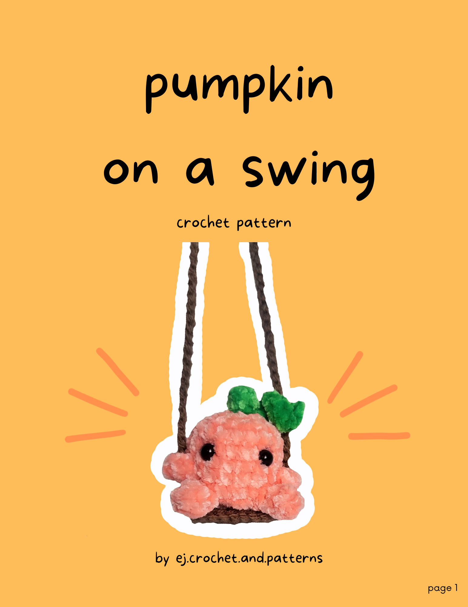 pumpkin on a swing – pdf crochet pattern